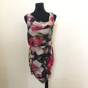 Cowl Neck Sleeveless Multi Color Mini